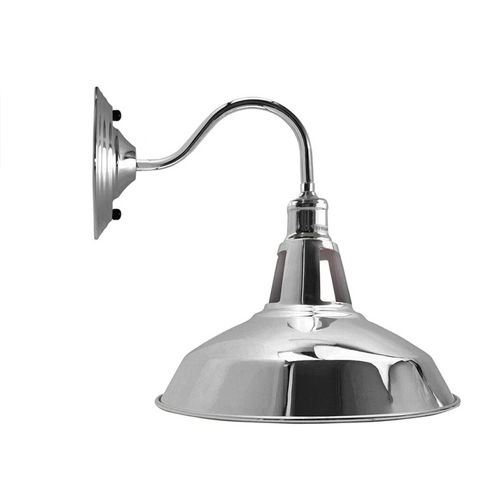 Vintage Retro Industrial Chrome Wall Light Shade Modern Style High Polished Wall Sconce