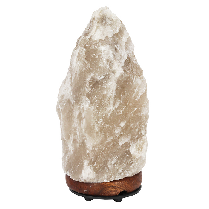 Himalaya Zoutlamp | Greta | Grijs | Houten basis | 1-2KG