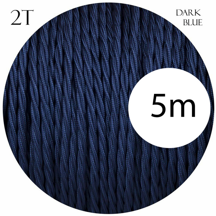 2 core Twisted 5m Braided Electrical Fabric Flexible Lamp Cable Wire Cord for UK Light