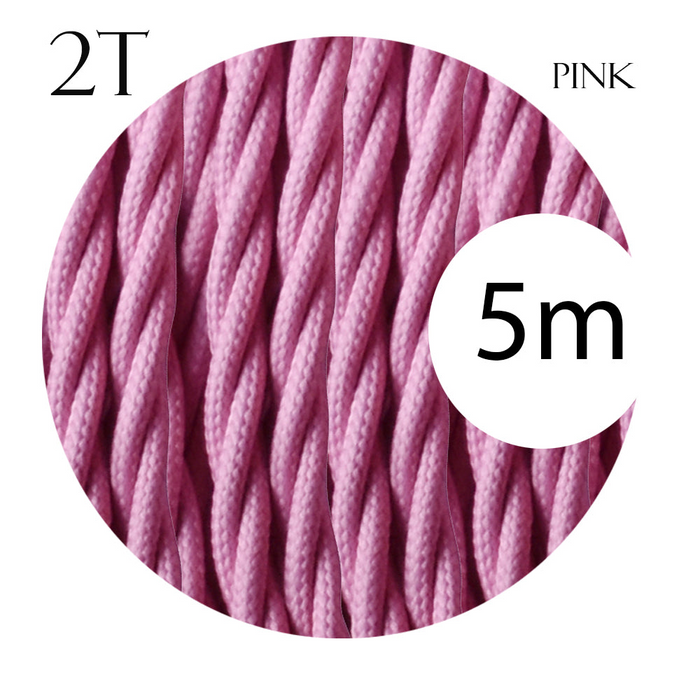 2 core Twisted 5m Braided Electrical Fabric Flexible Lamp Cable Wire Cord for UK Light