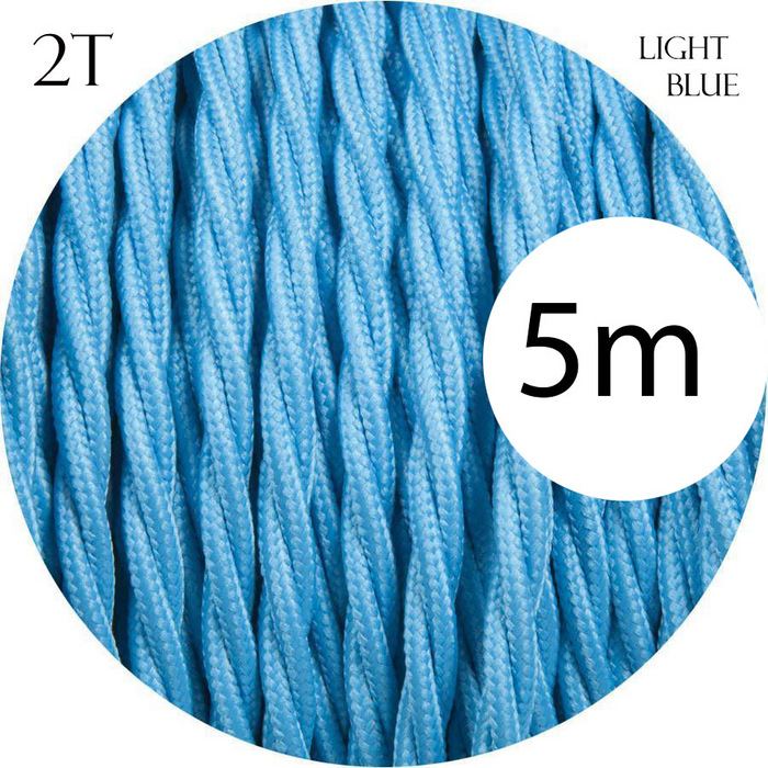 2 core Twisted 5m Braided Electrical Fabric Flexible Lamp Cable Wire Cord for UK Light