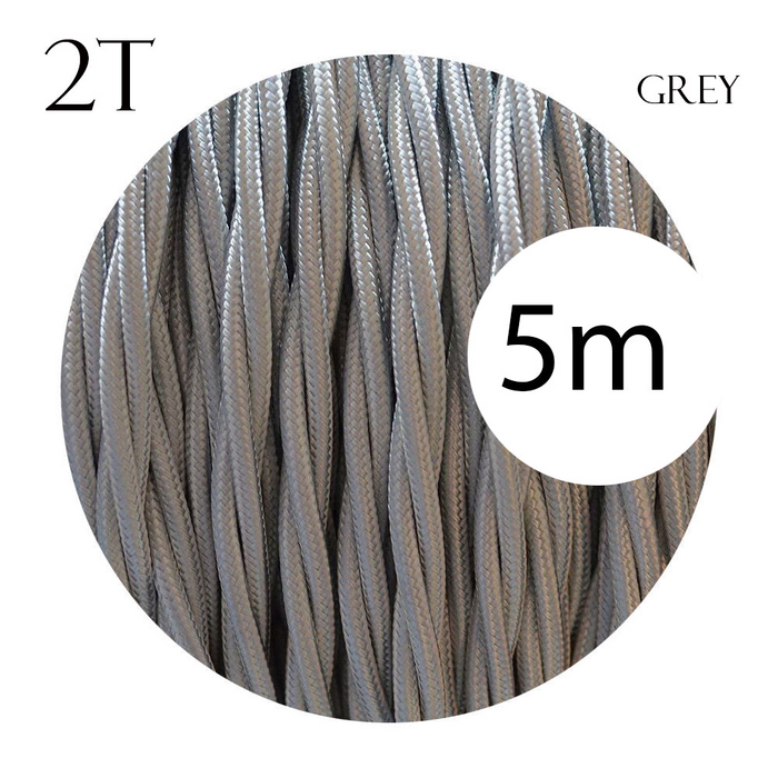 2 core Twisted 5m Braided Electrical Fabric Flexible Lamp Cable Wire Cord for UK Light