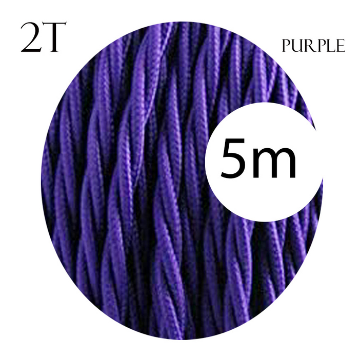 2 core Twisted 5m Braided Electrical Fabric Flexible Lamp Cable Wire Cord for UK Light