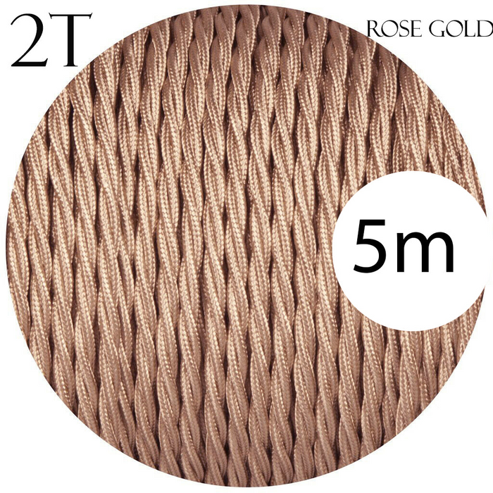 2 core Twisted 5m Braided Electrical Fabric Flexible Lamp Cable Wire Cord for UK Light