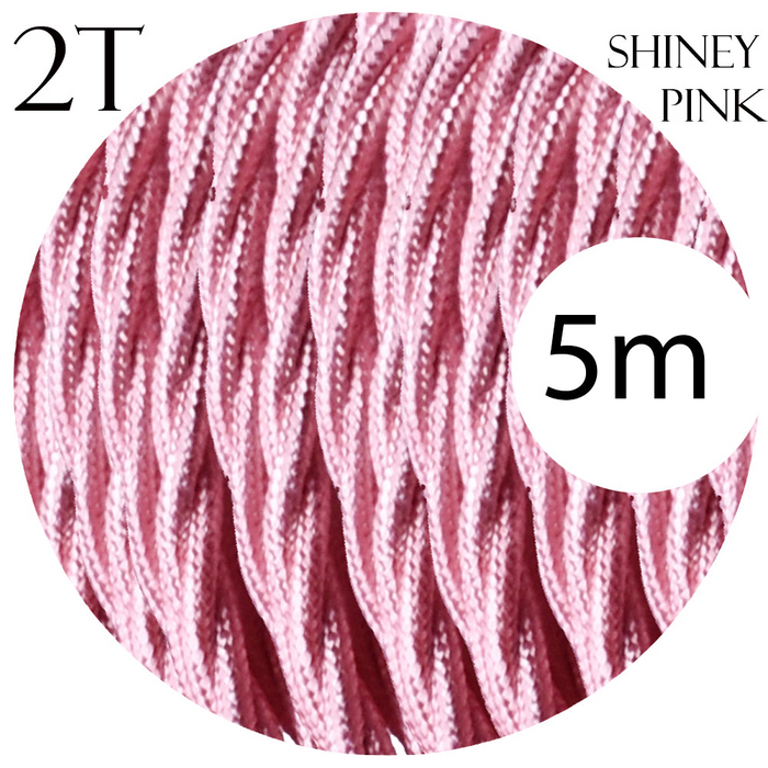 2 core Twisted 5m Braided Electrical Fabric Flexible Lamp Cable Wire Cord for UK Light