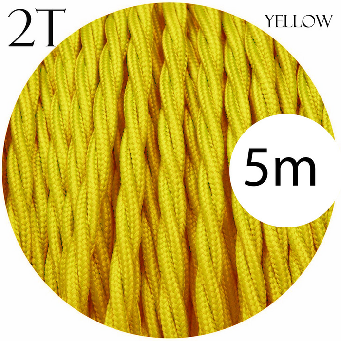 2 core Twisted 5m Braided Electrical Fabric Flexible Lamp Cable Wire Cord for UK Light