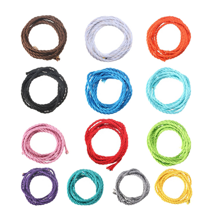 2 core Twisted 5m Braided Electrical Fabric Flexible Lamp Cable Wire Cord for UK Light