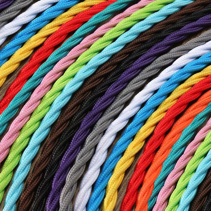 2 core Twisted 5m Braided Electrical Fabric Flexible Lamp Cable Wire Cord for UK Light