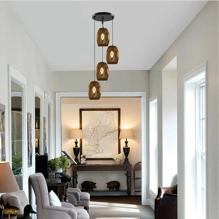 4 Way Multi Tier Ceiling Light Pendant Eyeball Design Shades Modern Fitting