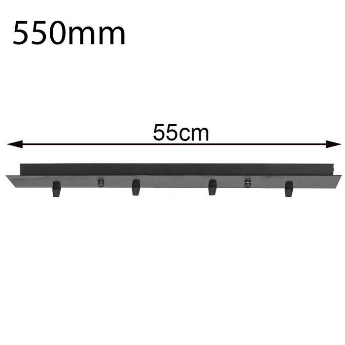 Zwart metalen plafondkap vierkant 550 mm