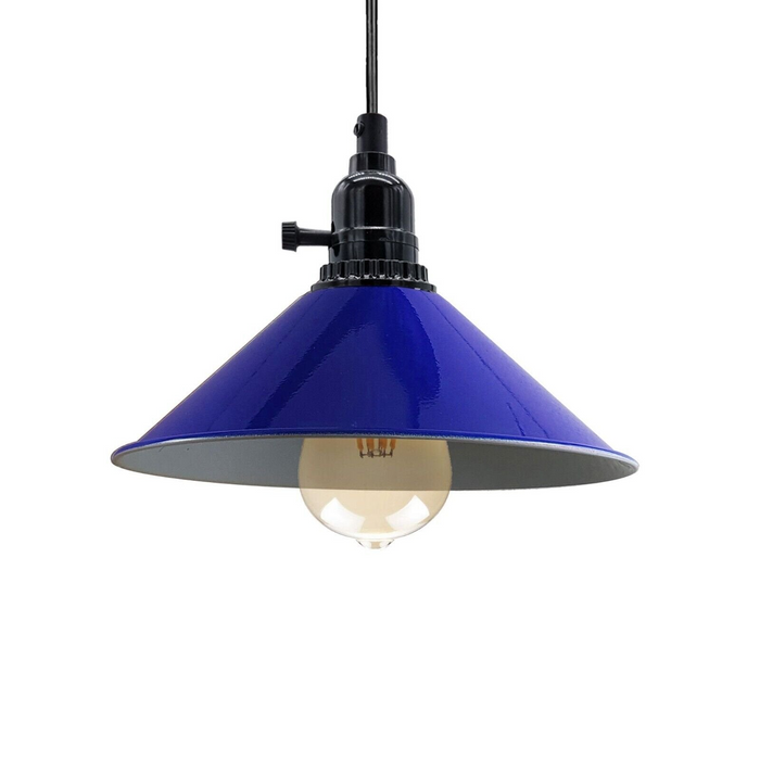 Industrial Vintage Metal Pendant Light Shade Chandelier Navy Blue LampShade