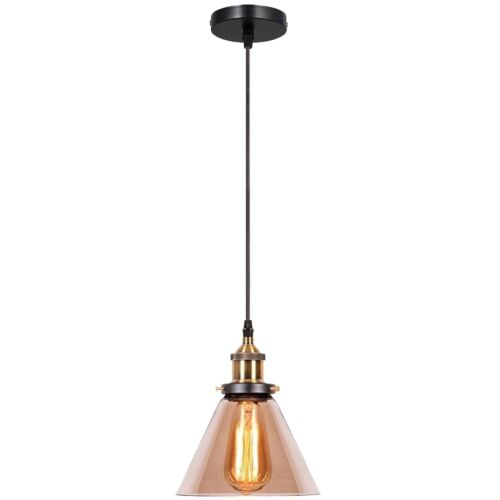 Industrial suspended Ceiling light fitting amber Glass Lamp shade pendant lights