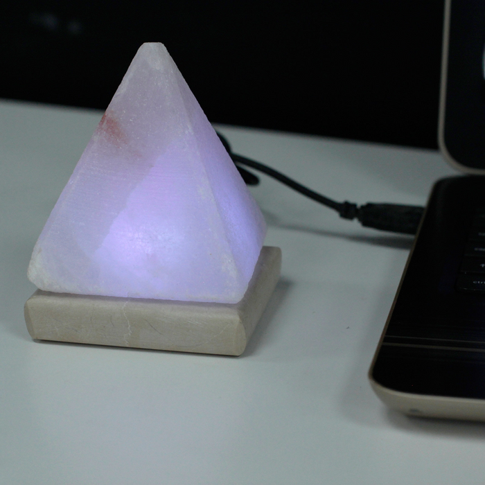 Himalayan Salt Lamp | Egypt | White | Pyramid Shape | USB | <1KG