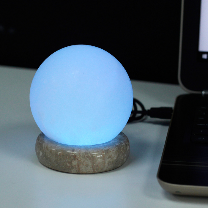 Himalayan Salt Lamp | Gei | Ball Shaped | White | USB | Multiple Colours