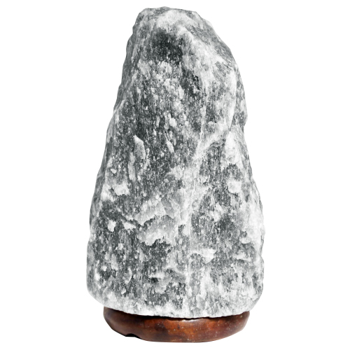 Himalayan Salt Lamp | Eliza | Grey | Wooden Base | 1.5-2KG