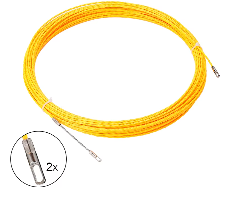 3mm 10-50M Fiberglass Fish Tape Reel – Cable Puller for Telecom and Electrical Wall Wire Conduit