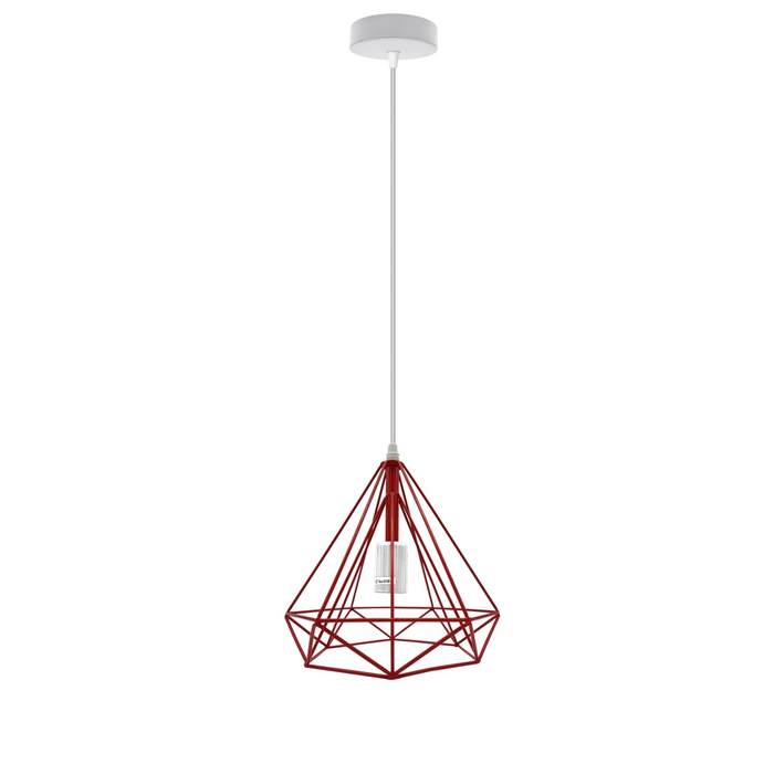 Red E27 Ceiling Hanging Light Cage Shade Loft Metal Ceiling Pendant Lamp~4202