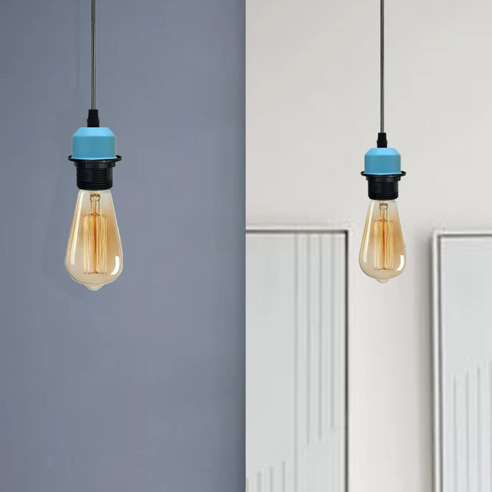 Blue Pendant,Lampshade E27 Lamp Holder For Ceiling Hanging Light,PVC Cable