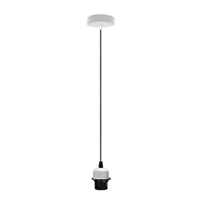 White Pendant Light,Lamp Holder Ceiling Hanging Light,E27 UK Holder PVC Cable.
