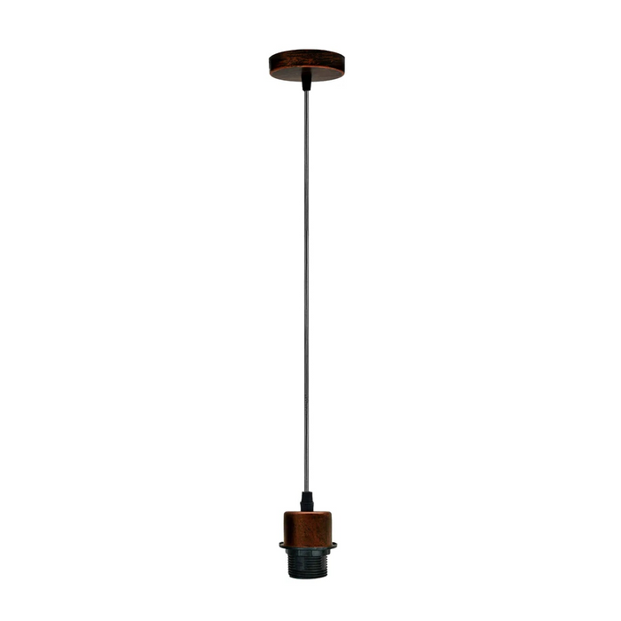 Rustic Red Pendant Light, Lamp Holder Hanging Light,E27 UK Holder PVC Cable