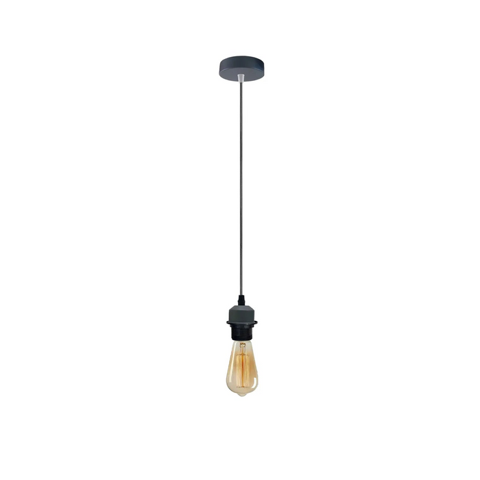 Grey Pendant Light,E27 Lamp Holder Ceiling Hanging Light,With PVC Cable