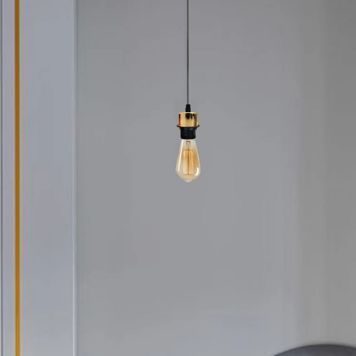 French Gold Pendant Light,E27 Lamp Holder Ceiling Hanging Light,PVC Cable