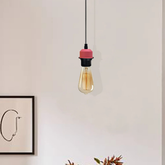 2 stuks roze hanglamp, lamphouder, plafondhanglamp, met PVC-kabel