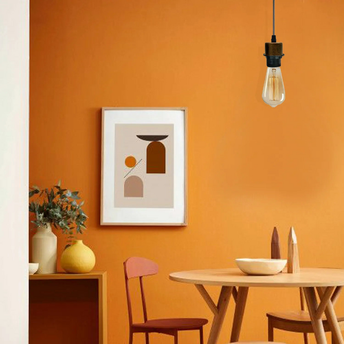 5Pack Brushed Copper Pendant Light,E27 Lamp Holder Ceiling Light,PVC Cable