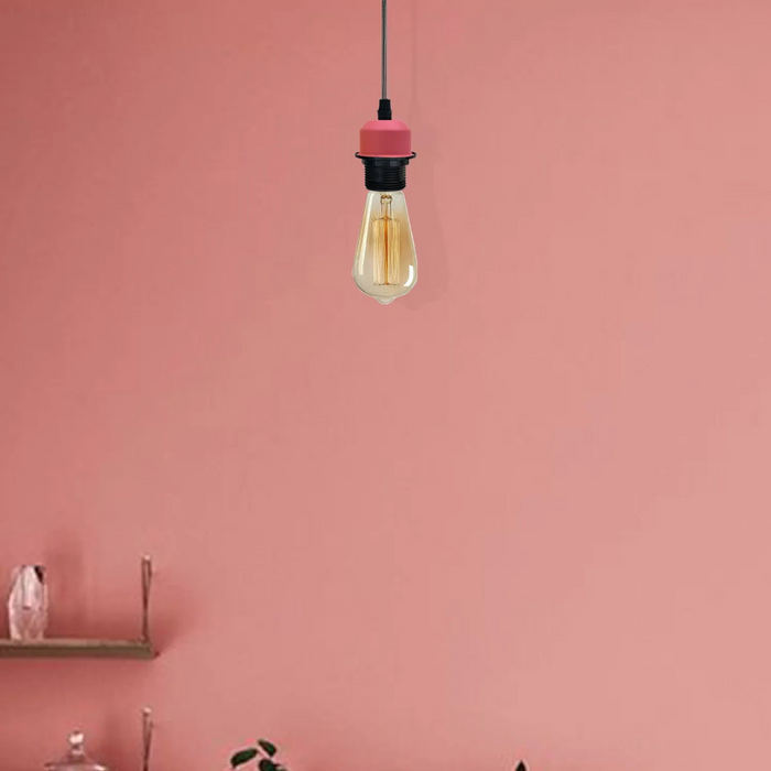 10 stuks roze hanglampen, E27 lamphouder, plafondophanglamp, PVC-kabel