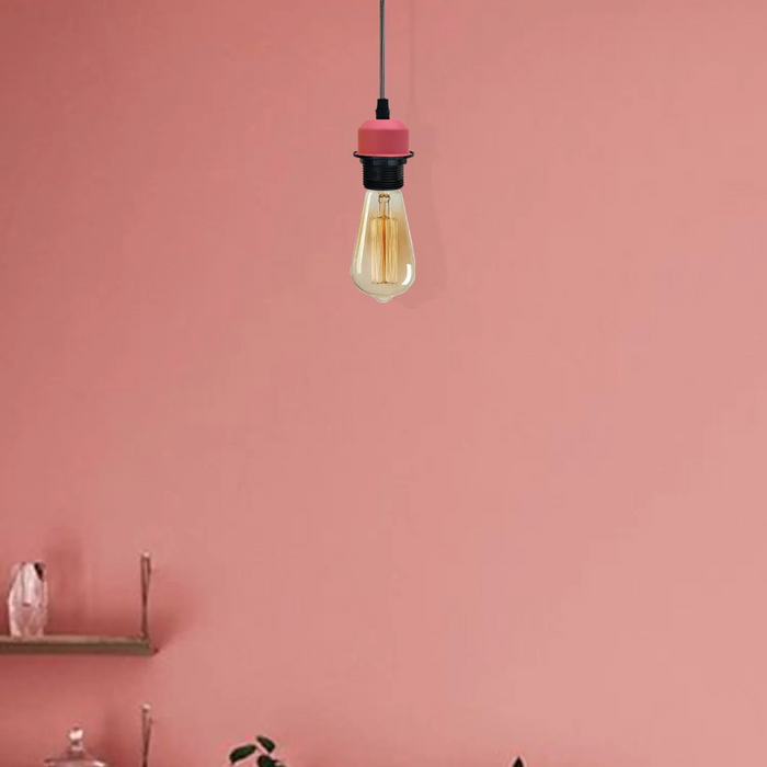 10Pack Grey Pendant Light,E27 Lamp Holder Ceiling Hanging Light,PVC Cable