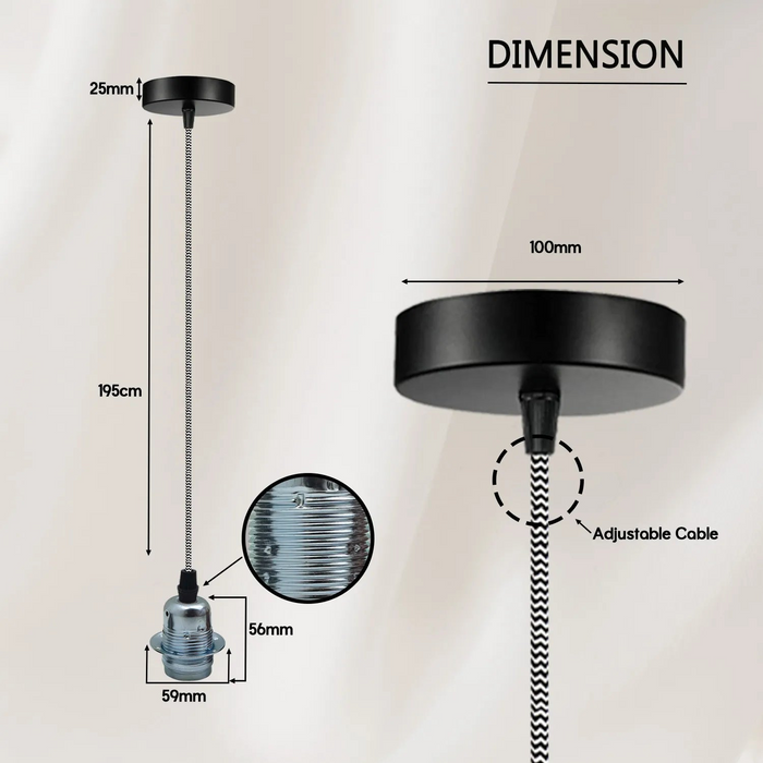 Set van 2 vintage industriële hanglampen van chroom, lamphouder, plafondhanglamp