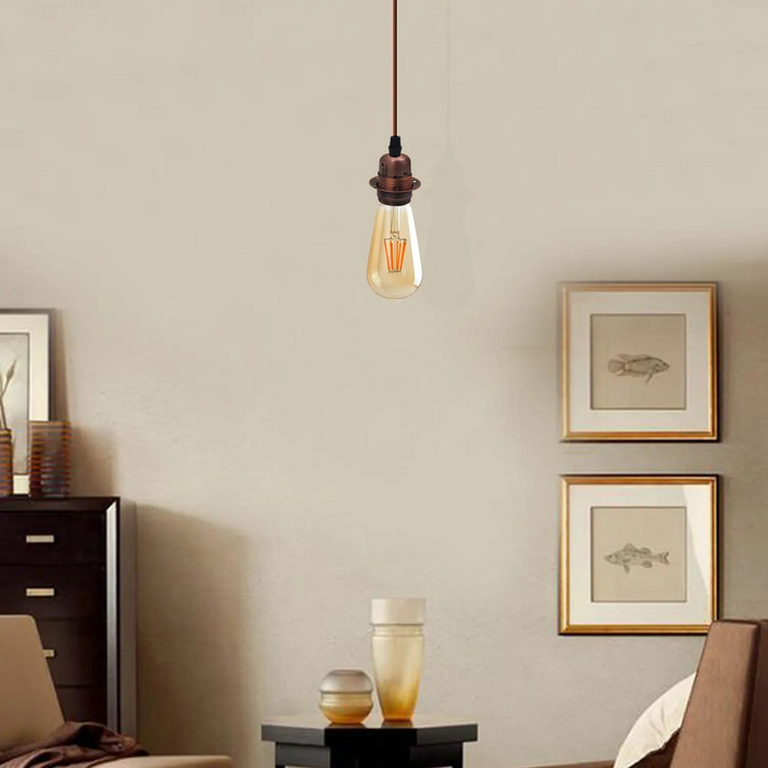 Vintage Industrial Copper Pendant Light,Lamp Holder Ceiling Hanging Light