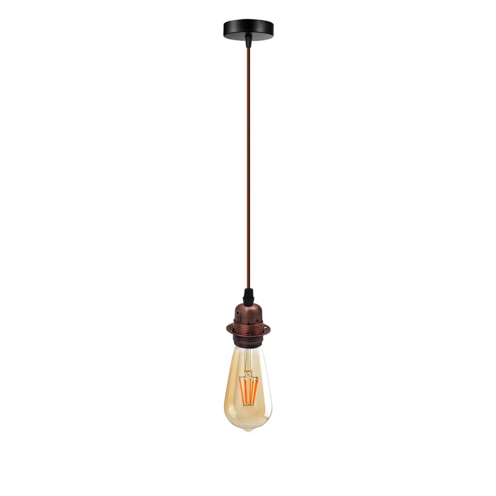 Vintage Industrial Copper Pendant Light,Lamp Holder Ceiling Hanging Light