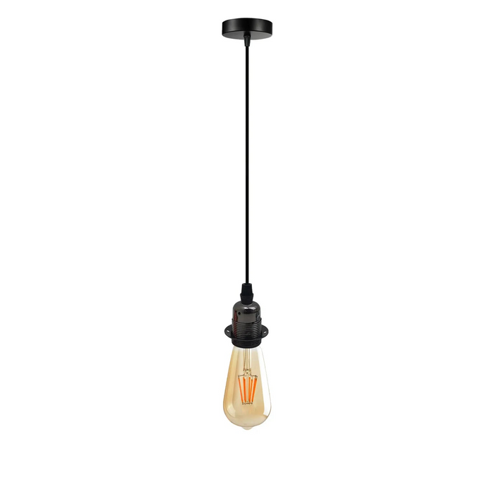 Vintage industriële zwarte hanglamp, lamphouder plafond hanglamp
