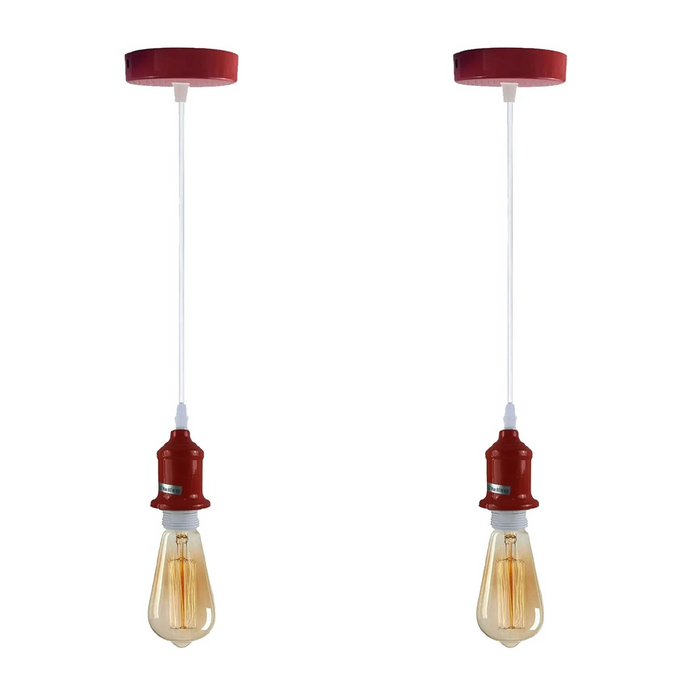 2 Pack Industrial Pendant Light Fitting,Lamp Holder Ceiling Hanging Light