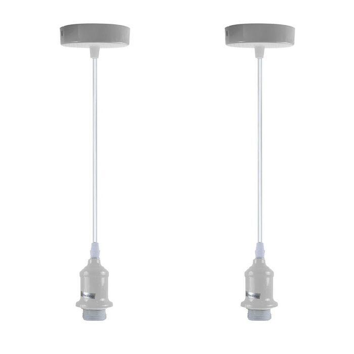 2 Pack Pendant Light, lampshade E27 Lamp Holder Hanging Light,PVC Cable