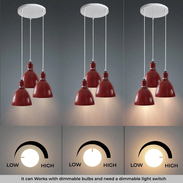 Retro Industrial Ceiling Lighting 3-way cluster Ceiling Pendant Light