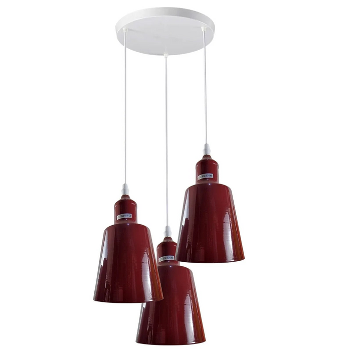Retro vintage hanglamp met 3 lampen, E27-basis, moderne plafondverlichting