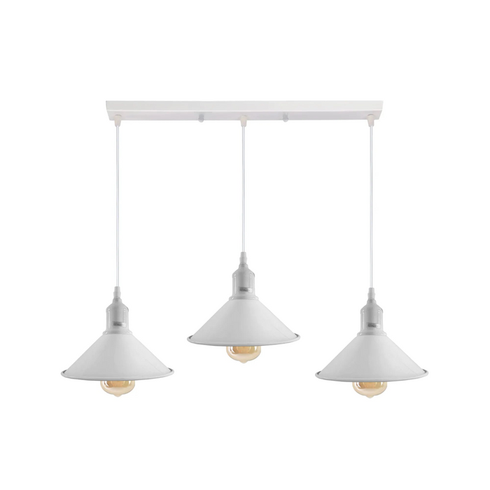 Industriële vintage hanglamp met 3 fittingen, plafondlamp, schaduw
