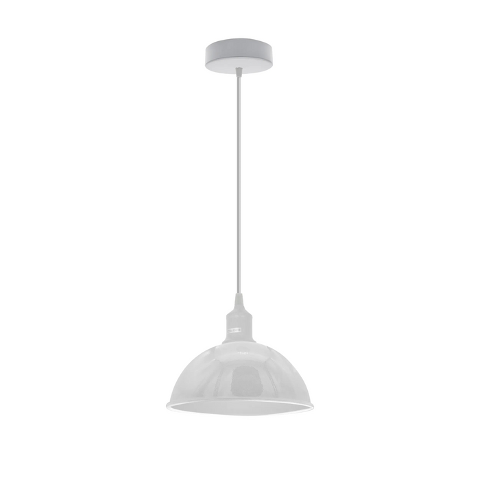 Modern Industrial White Pendant Light  E27 Base Ceiling Lighting Shade