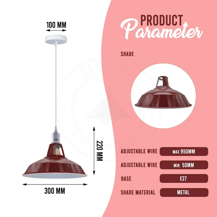 Loft Kitchen Bar Ceiling Barn-slotted Metal Shade E27 Pendant Lamp Fixture