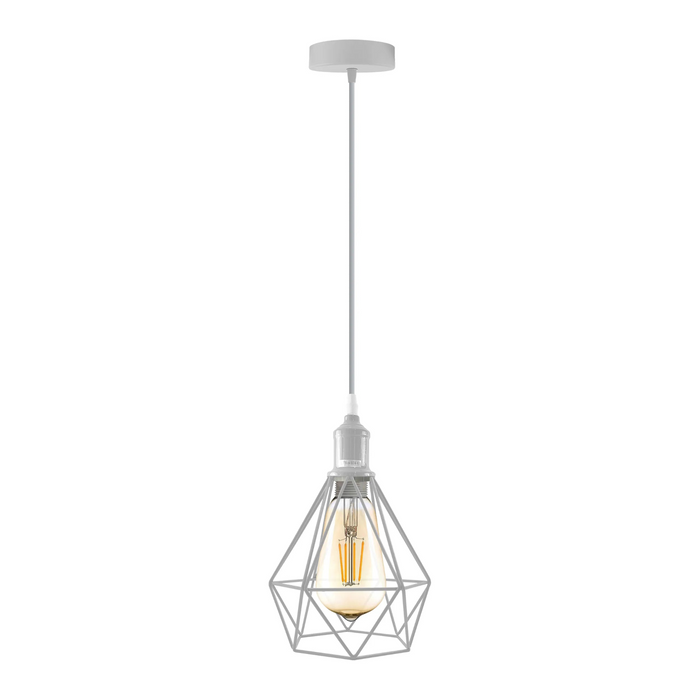 E27 witte hanglamp kooi schaduw loft stijl metalen plafond hanglamp