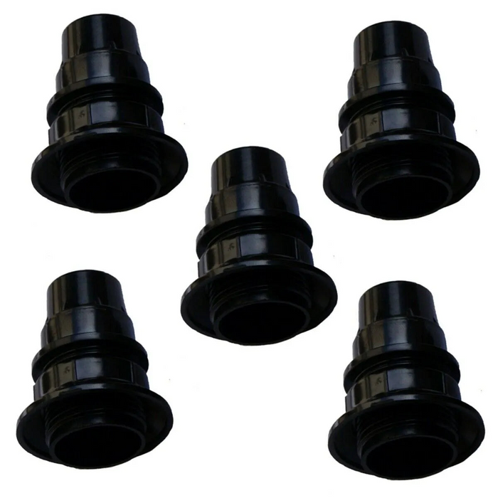 5 Pack E14 Socket Bulb Holder Edison Small Screw Black Plastic Lamp holder