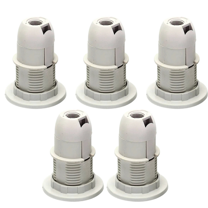 5 Pack E14 Socket Bulb Holder Edison Small Screw White Plastic Lamp holder