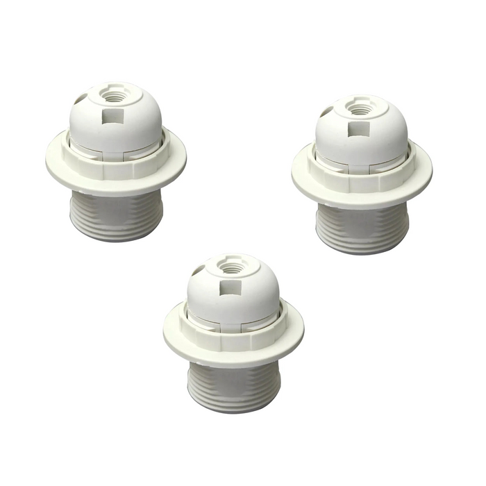 3Pack E27 Gloeilamp Hanger Socket Houder, Schroef Witte Plastic Lamphouder