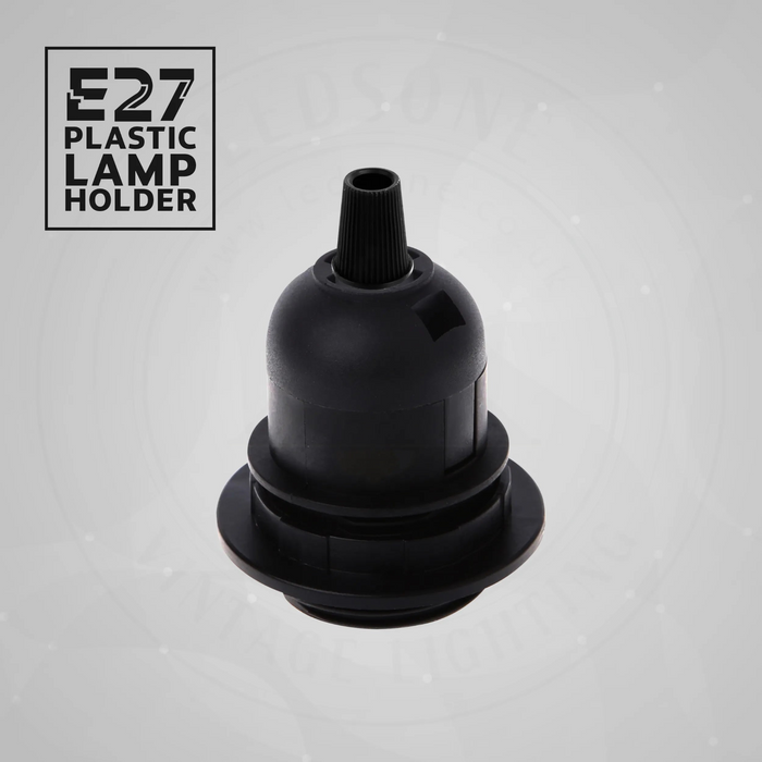 3Pack E27 Light Bulb Pendant Socket Holder Screw Black Plastic Lamp holder