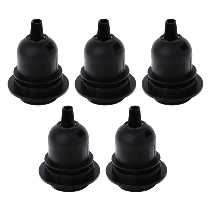 5Pack E27 Light Bulb,Pendant Socket Holder Screw Black Plastic Lamp holder