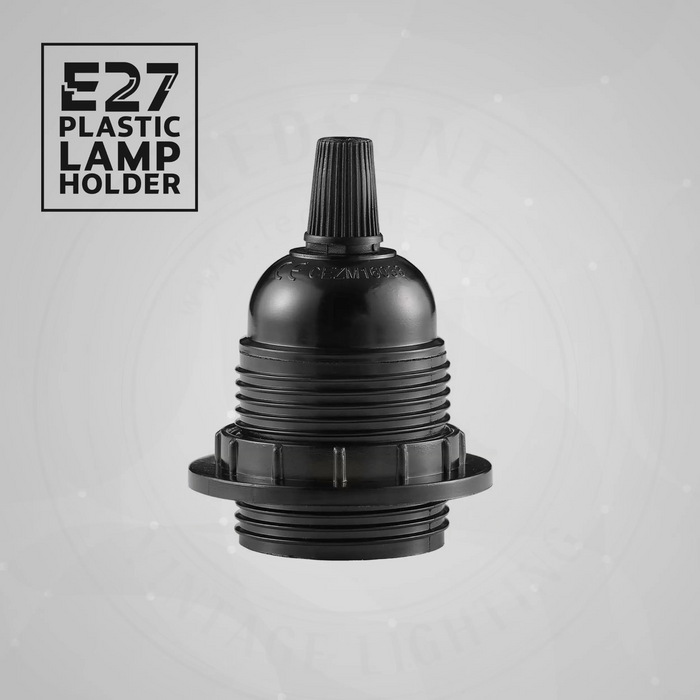 E27 Light Bulb,Pendant Socket Holder Edison Screw Black Plastic Lamp holder