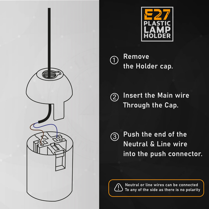 5Pack E27 Gloeilamp Hanger Socket Houder Schroef Zwart Plastic Lamphouder