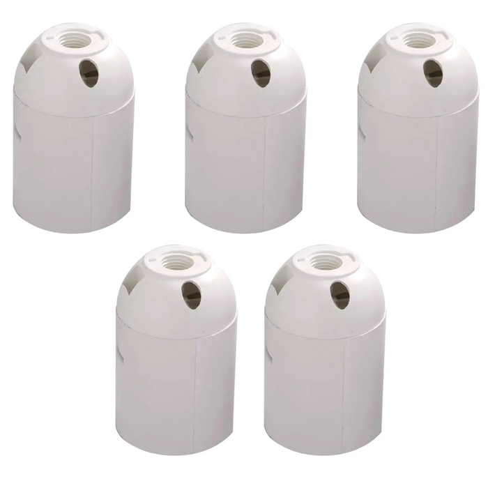 5Pack E27 Light Bulb,Pendant Socket Holder Screw White Plastic Lamp holder